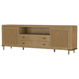 Arini Rattan Cane 2-door TV Stand Media Console Sand Wash - Tampa Furniture Outlet