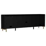 Arini Rattan Cane 2-door TV Stand Media Console Black - Tampa Furniture Outlet