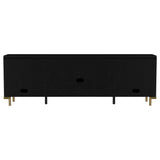 Arini Rattan Cane 2-door TV Stand Media Console Black - Tampa Furniture Outlet