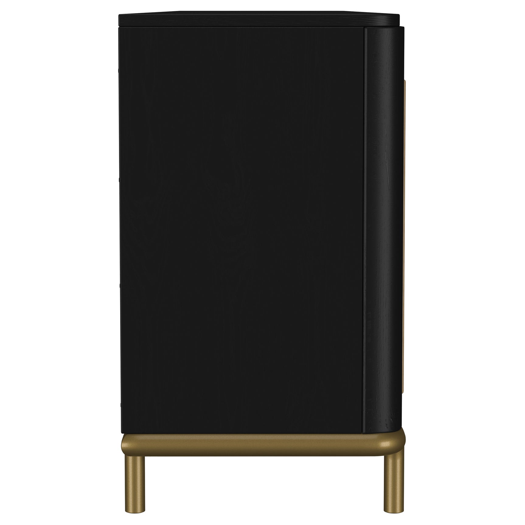 Arini Rattan Cane 2-door TV Stand Media Console Black - Tampa Furniture Outlet