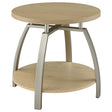Tampa Furniture Outlet - Coaster - Dacre Round Engineered Wood Top Side End Table Greige - 720317