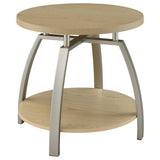 Tampa Furniture Outlet - Coaster - Dacre Round Engineered Wood Top Side End Table Greige - 720317