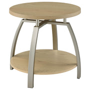 Tampa Furniture Outlet - Coaster - Dacre Round Engineered Wood Top Side End Table Greige - 720317