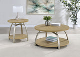 Tampa Furniture Outlet - Coaster - Dacre 2-piece Round Coffee and End Table Set Greige - 720318-S2