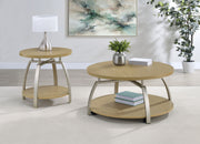 Tampa Furniture Outlet - Coaster - Dacre 2-piece Round Coffee and End Table Set Greige - 720318-S2