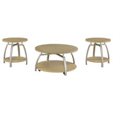 Dacre 3-piece Round Coffee and End Table Set Greige
