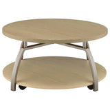 Dacre Round Engineered Wood Top Coffee Table Greige