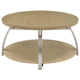 Dacre Round Engineered Wood Top Coffee Table Greige