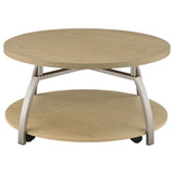 Dacre Round Engineered Wood Top Coffee Table Greige