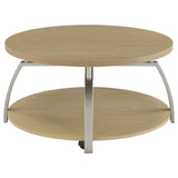 Dacre Round Engineered Wood Top Coffee Table Greige
