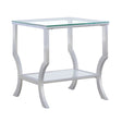 Tampa Furniture Outlet - Coaster - Saide Square Glass Top Side End Table Chrome - 720337