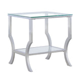 Tampa Furniture Outlet - Coaster - Saide Square Glass Top Side End Table Chrome - 720337
