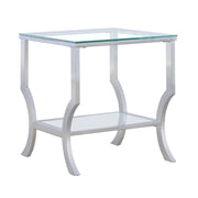 Tampa Furniture Outlet - Coaster - Saide Square Glass Top Side End Table Chrome - 720337