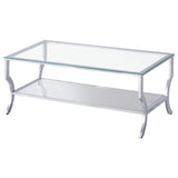 Saide 3-piece Glass Top Coffee and End Table Set Chrome - Tampa Furniture Outlet