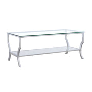 Tampa Furniture Outlet - Coaster - Saide Rectangular Glass Top Coffee Table Chrome - 720338