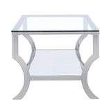 Saide Rectangular Glass Top Coffee Table Chrome - Tampa Furniture Outlet