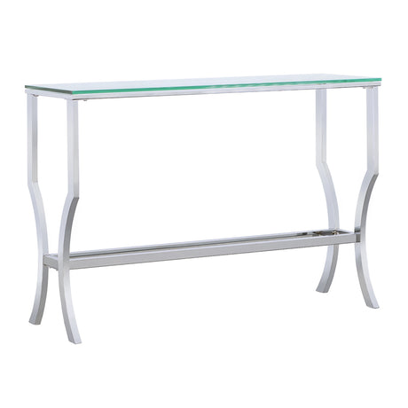 Tampa Furniture Outlet - Coaster - Saide Rectangular Glass Top Entryway Console Table Chrome - 720339