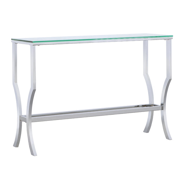 Tampa Furniture Outlet - Coaster - Saide Rectangular Glass Top Entryway Console Table Chrome - 720339