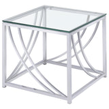 Lille 2-piece Glass Top Coffee And End Table Set Chrome - Tampa Furniture Outlet