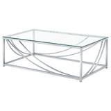 Lille 2-piece Glass Top Coffee And End Table Set Chrome - Tampa Furniture Outlet