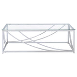 Lille 2-piece Glass Top Coffee And End Table Set Chrome - Tampa Furniture Outlet