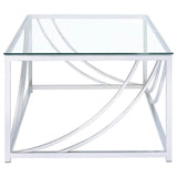 Lille 2-piece Glass Top Coffee And End Table Set Chrome - Tampa Furniture Outlet