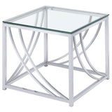 Lille 3-piece Glass Top Coffee And End Table Set Chrome - Tampa Furniture Outlet