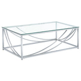 Lille 3-piece Glass Top Coffee And End Table Set Chrome - Tampa Furniture Outlet