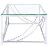 Lille Rectangular Glass Top Coffee Table Chrome - Tampa Furniture Outlet