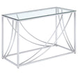Tampa Furniture Outlet - Coaster - Lille Glass Top Entryway Console Table Accents Chrome - 720499