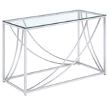 Tampa Furniture Outlet - Coaster - Lille Glass Top Entryway Console Table Accents Chrome - 720499