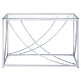 Lille Glass Top Entryway Console Table Accents Chrome - Tampa Furniture Outlet
