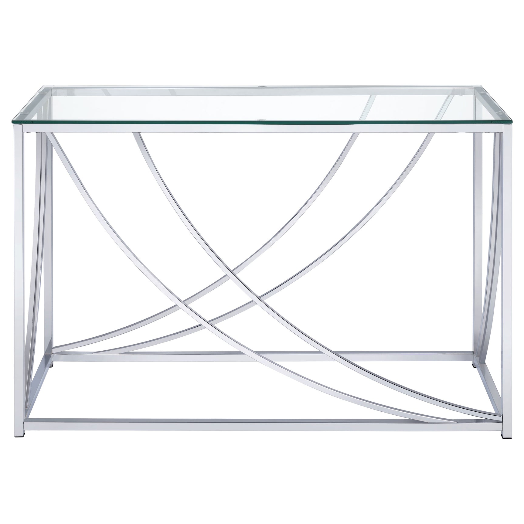 Lille Glass Top Entryway Console Table Accents Chrome - Tampa Furniture Outlet