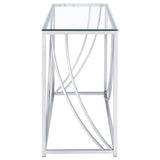 Lille Glass Top Entryway Console Table Accents Chrome - Tampa Furniture Outlet