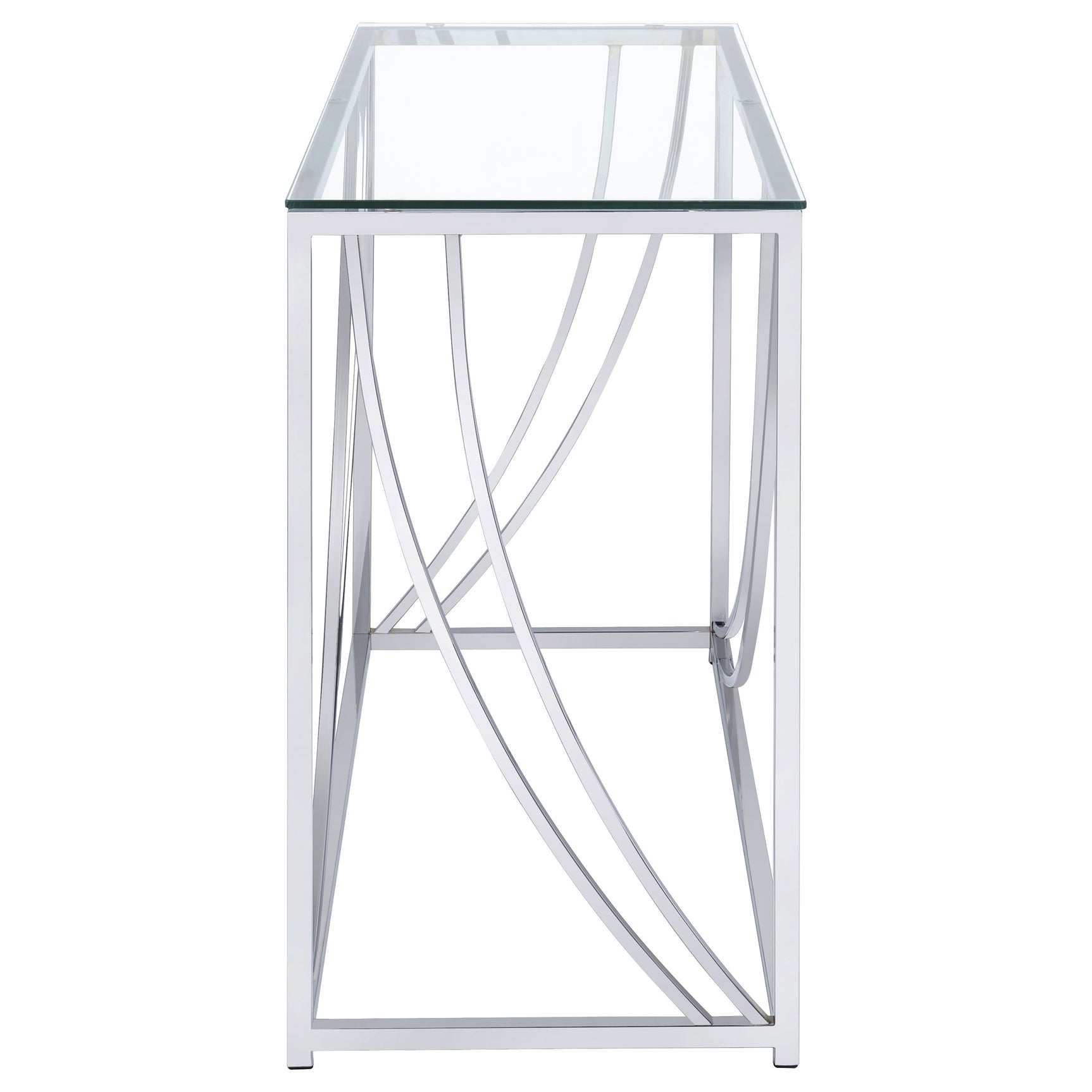 Lille Glass Top Entryway Console Table Accents Chrome - Tampa Furniture Outlet