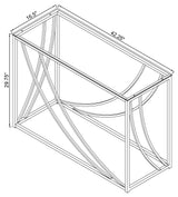 Lille Glass Top Entryway Console Table Accents Chrome - Tampa Furniture Outlet