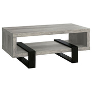 Tampa Furniture Outlet - Coaster - Dinard Engineered Wood Cocktail Coffee Table Grey Driftwood - 720878