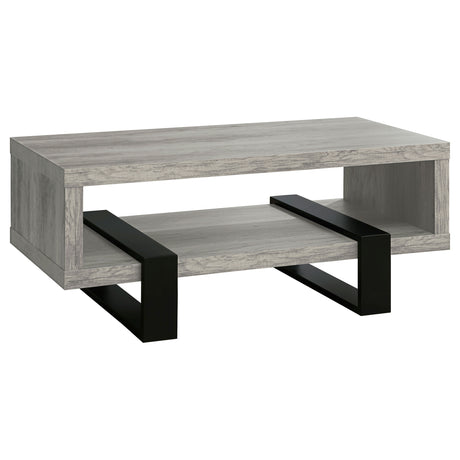 Tampa Furniture Outlet - Coaster - Dinard Engineered Wood Cocktail Coffee Table Grey Driftwood - 720878