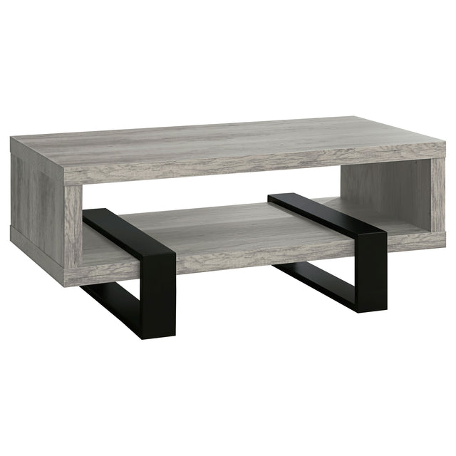 Tampa Furniture Outlet - Coaster - Dinard Engineered Wood Cocktail Coffee Table Grey Driftwood - 720878