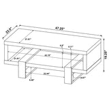 Dinard Engineered Wood Cocktail Coffee Table Grey Driftwood - Tampa Furniture Outlet