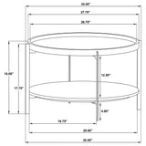 Adhvik Round Wood Top Marble Shelf Coffee Table Natural - Tampa Furniture Outlet