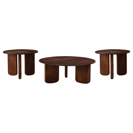 Dale 3-piece Solid Wood Coffee and End Table Set Brown - Tampa Furniture Outlet