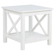 Tampa Furniture Outlet - Coaster - Skyview Square Pine Wood Side End Table with Shelf White - 722087