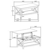 Skyview 2-piece Rectangular Lift Top Coffee Table Set White