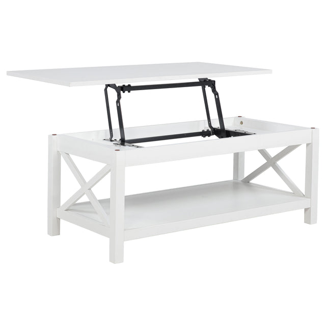Tampa Furniture Outlet - Coaster - Skyview 44-inch Rectangular Lift Top Coffee Table White - 722088