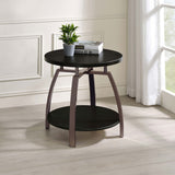 Dacre Round Engineered Wood Top Side End Table Dark Charcoal - Tampa Furniture Outlet