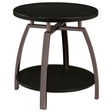 Tampa Furniture Outlet - Coaster - Dacre Round Engineered Wood Top Side End Table Dark Charcoal - 722207