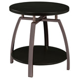 Tampa Furniture Outlet - Coaster - Dacre Round Engineered Wood Top Side End Table Dark Charcoal - 722207