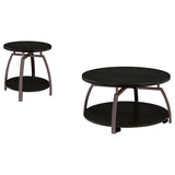 Dacre 2-piece Round Coffee and End Table Set Dark Charcoal - Tampa Furniture Outlet