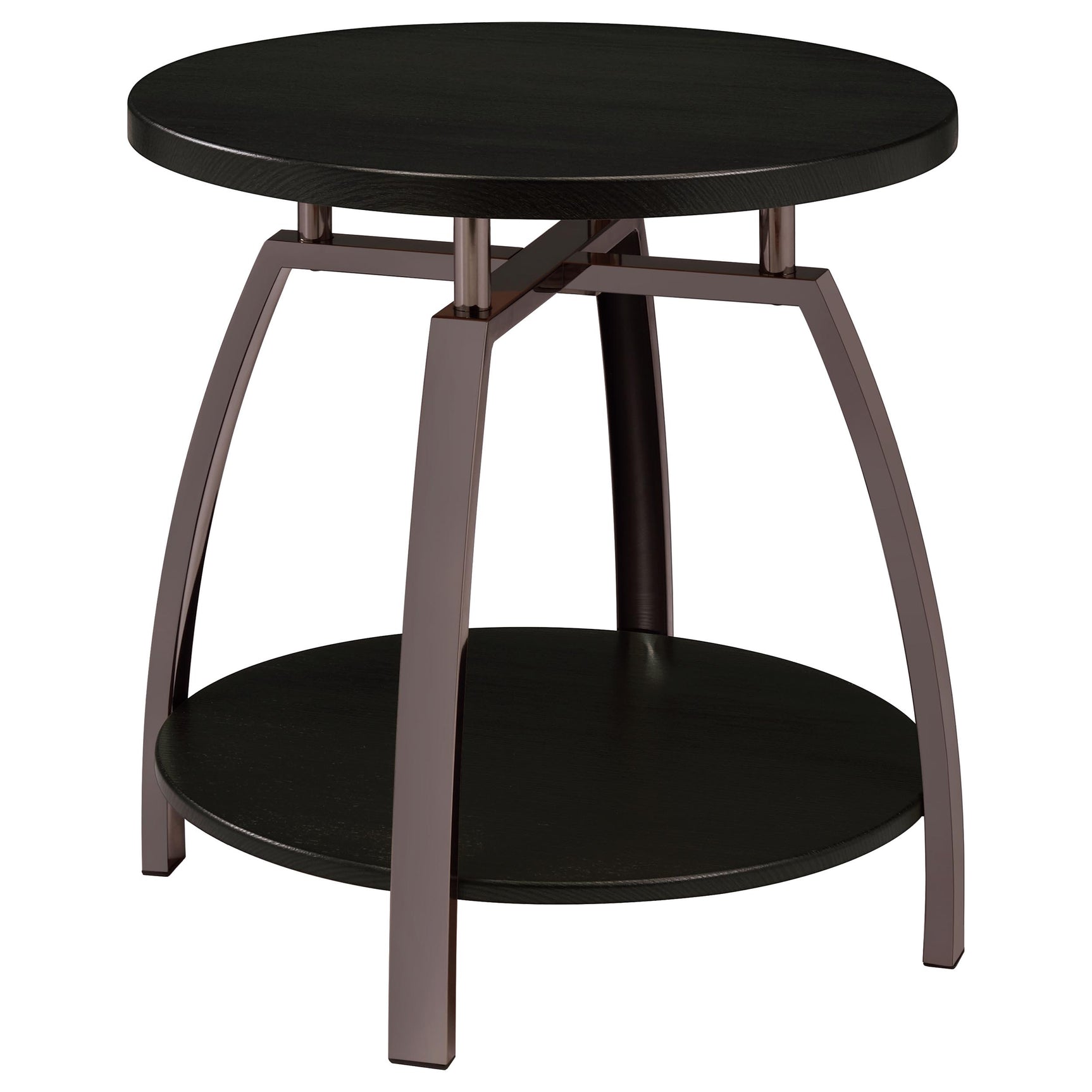 Dacre 3-piece Round Coffee and End Table Set Dark Charcoal - Tampa Furniture Outlet
